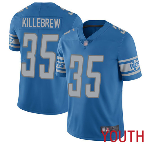 Detroit Lions Limited Blue Youth Miles Killebrew Home Jersey NFL Football #35 Vapor Untouchable->youth nfl jersey->Youth Jersey